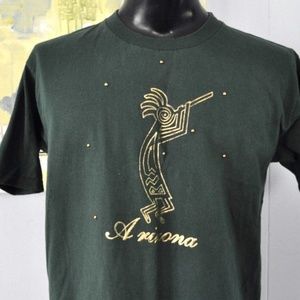 Vintage Arizona TShirt 90s Bedazzled Gold Flute